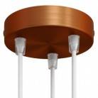 Cylindrical metal 3-hole ceiling rose kit