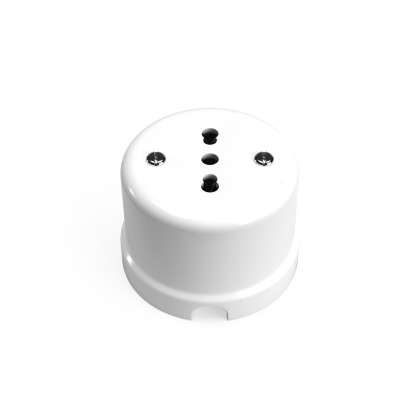 Porcelain Italian 10/16A wall socket - White