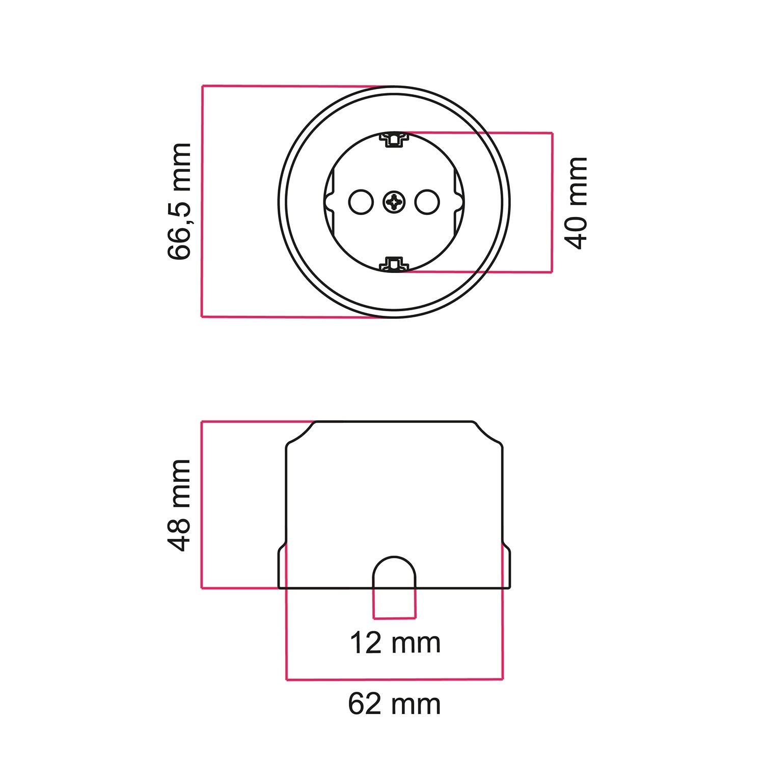 Schuko porcelain wall socket