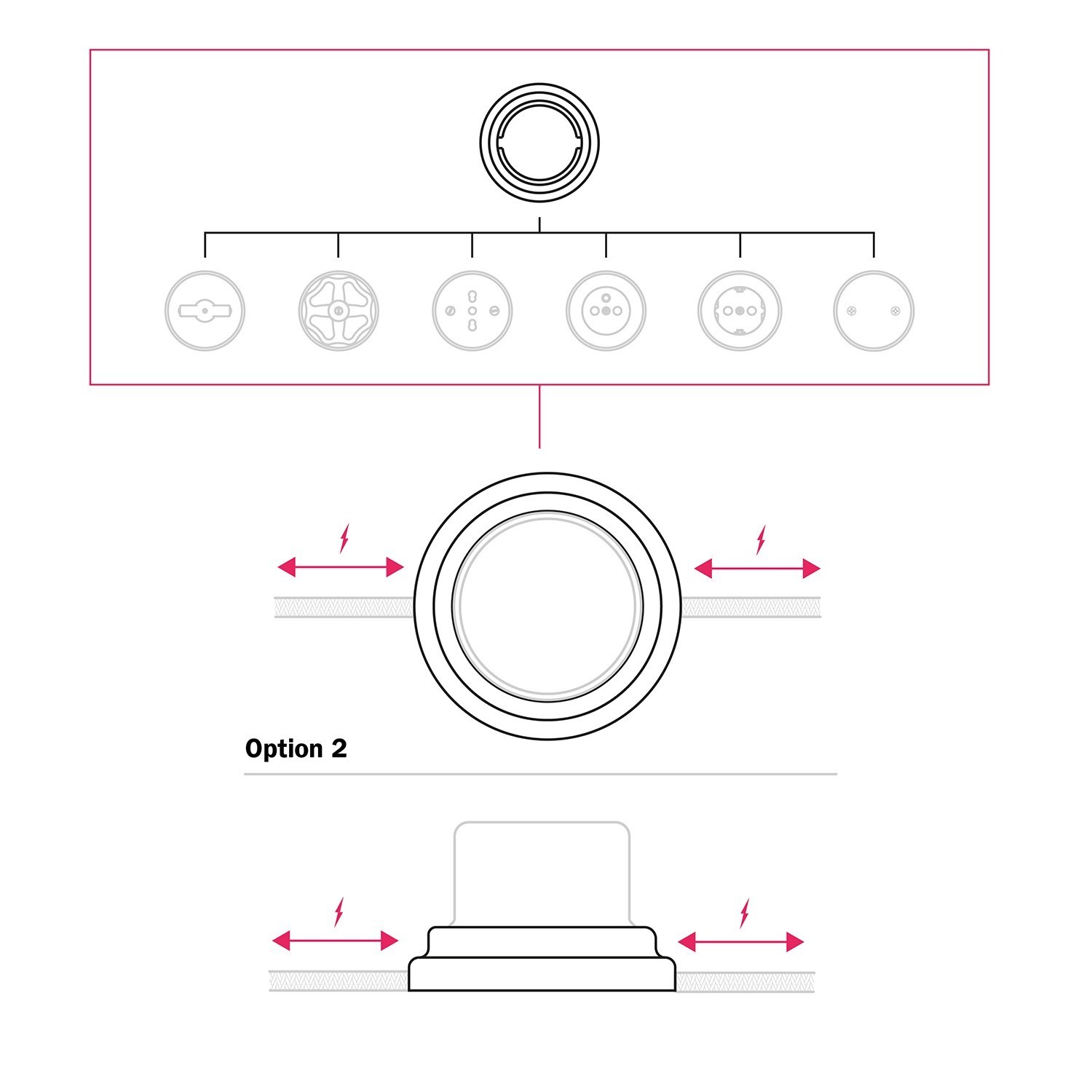 Porcelain base for electrical socket and switch/diverters