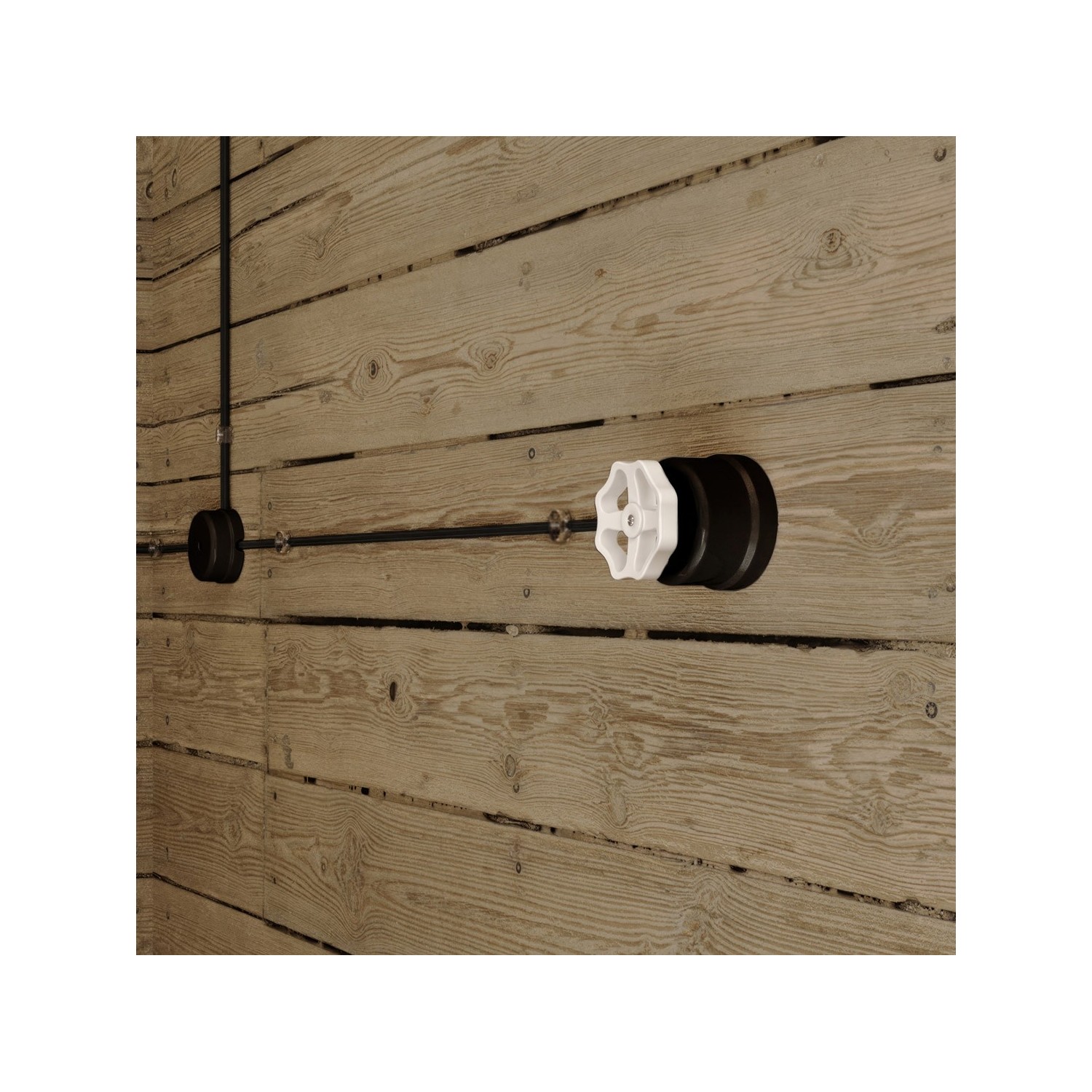 Switch/Diverter in black porcelain with knob