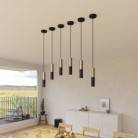 Pendant lamp complete with fabric cable and Tub-E14 double lampshade