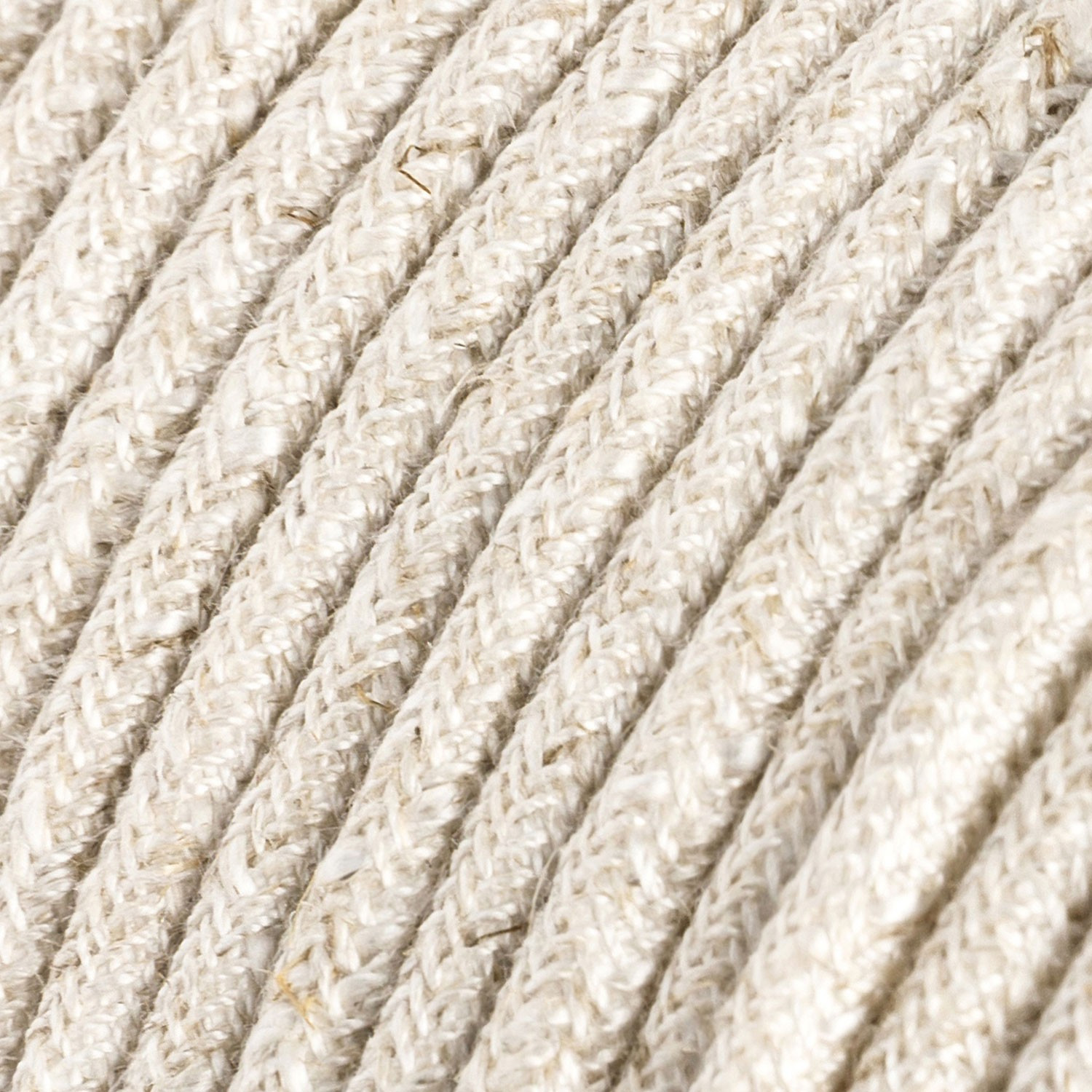 Round Electric Cable covered by Natural Linen RN01 Neutral