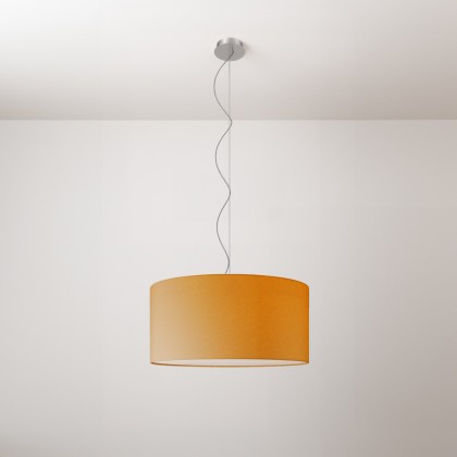 Cilindro Medium fabric pendant lamp with lampshade - Made in Italy