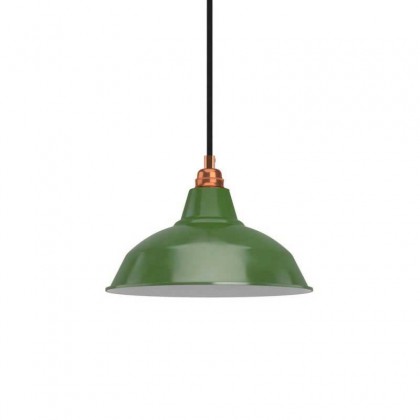 Pendant lamp with textile cable, Bistrot lampshade and metal details - Made in Italy