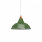 Pendant lamp with textile cable, Bistrot lampshade and metal details - Made in Italy