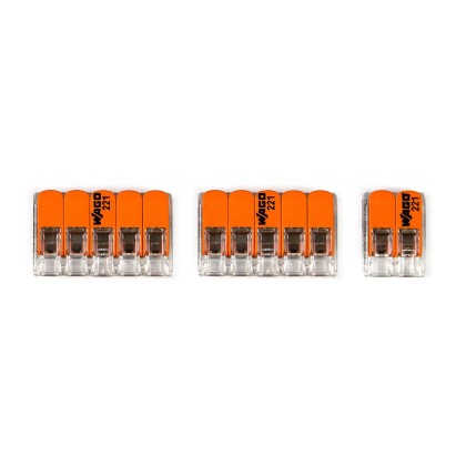 WAGO connector kit compatible with 2x cable for 3 hole ceiling rose