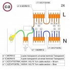 WAGO connector kit compatible with 2x cable for 7 hole ceiling rose