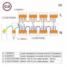 WAGO connector kit compatible with 2x cable for 12 hole ceiling rose