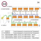 WAGO connector kit compatible with 3x cable for 15 hole ceiling rose