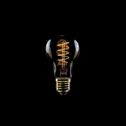 LED Golden Light Bulb Carbon Line Curved Spiral Filament Drop A60 4W 250Lm E27 1800K Dimmable - C03