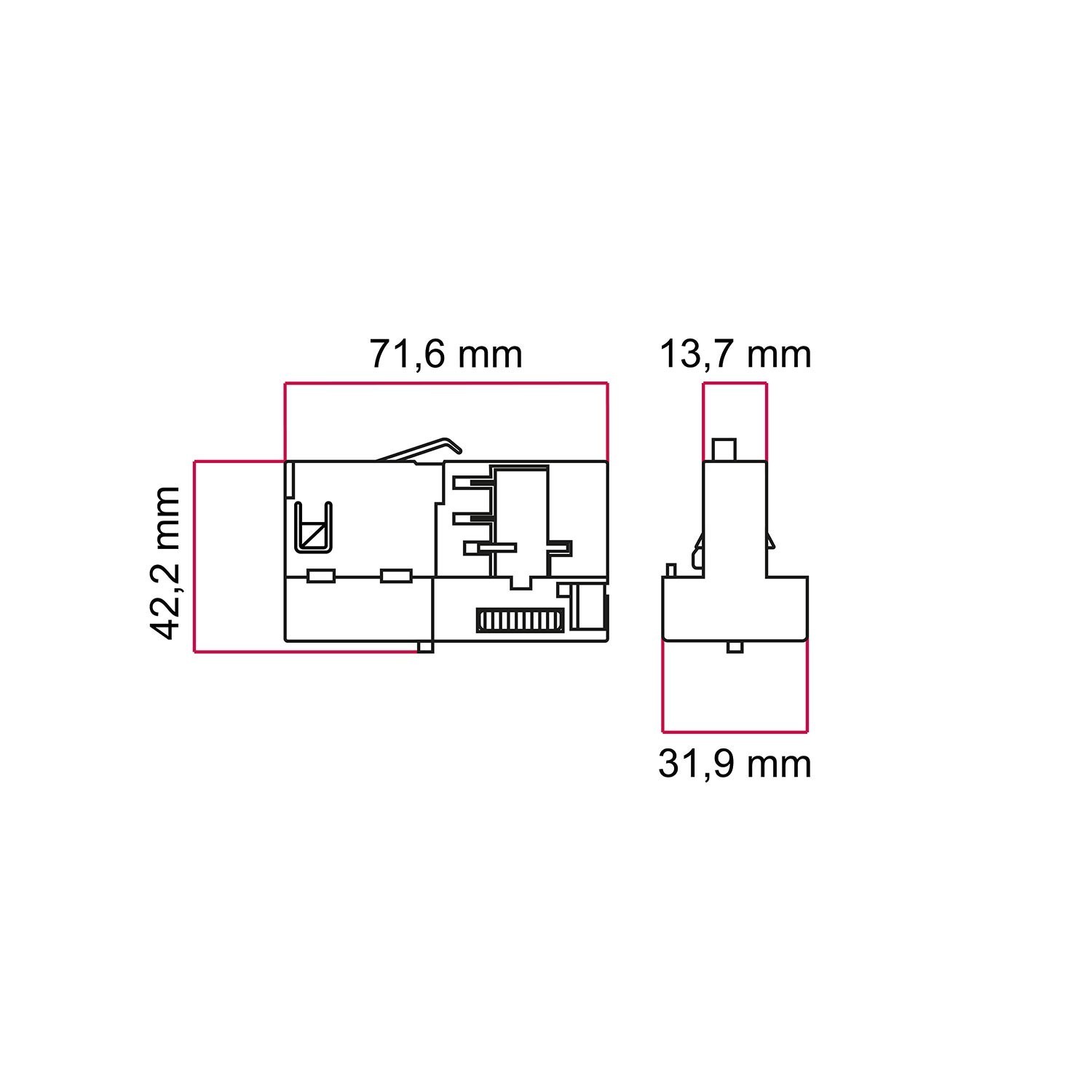 Stucchi adapter for 3 phase circuit tracks - for suspension