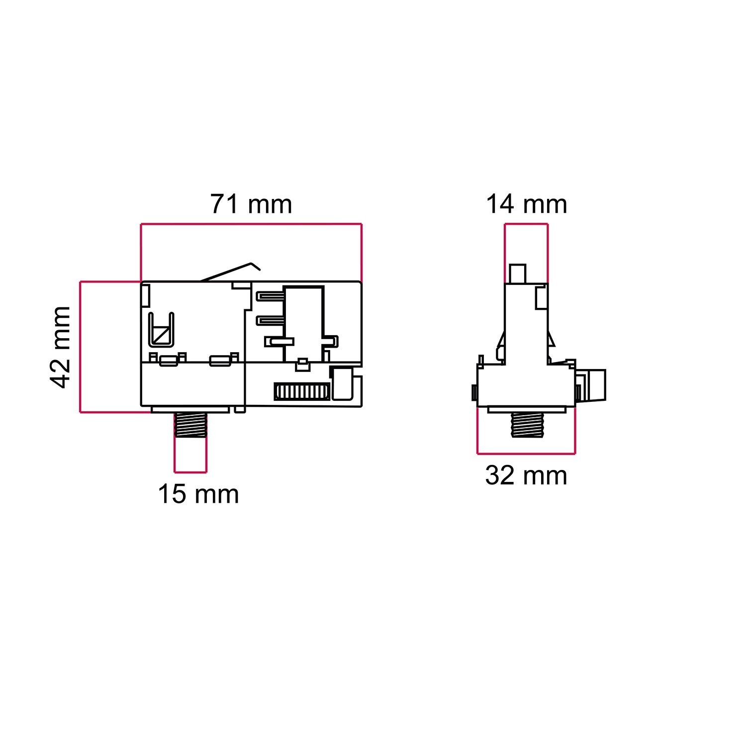 Powergear adapter for 3 phase circuit tracks - for extension tube or metal joint