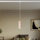 Track pendant lamp with textile cable and Tub-E27