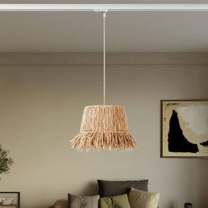 Track lamp with Honolulu raffia shade