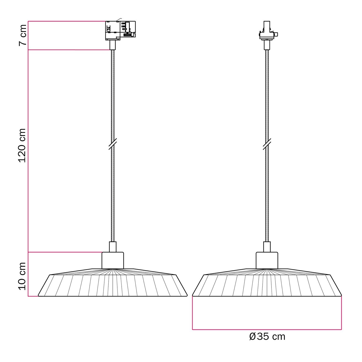 Track lamp with raffia shade Moorea