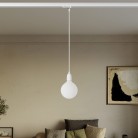 Track pendant lamp with coloured porcelain finish