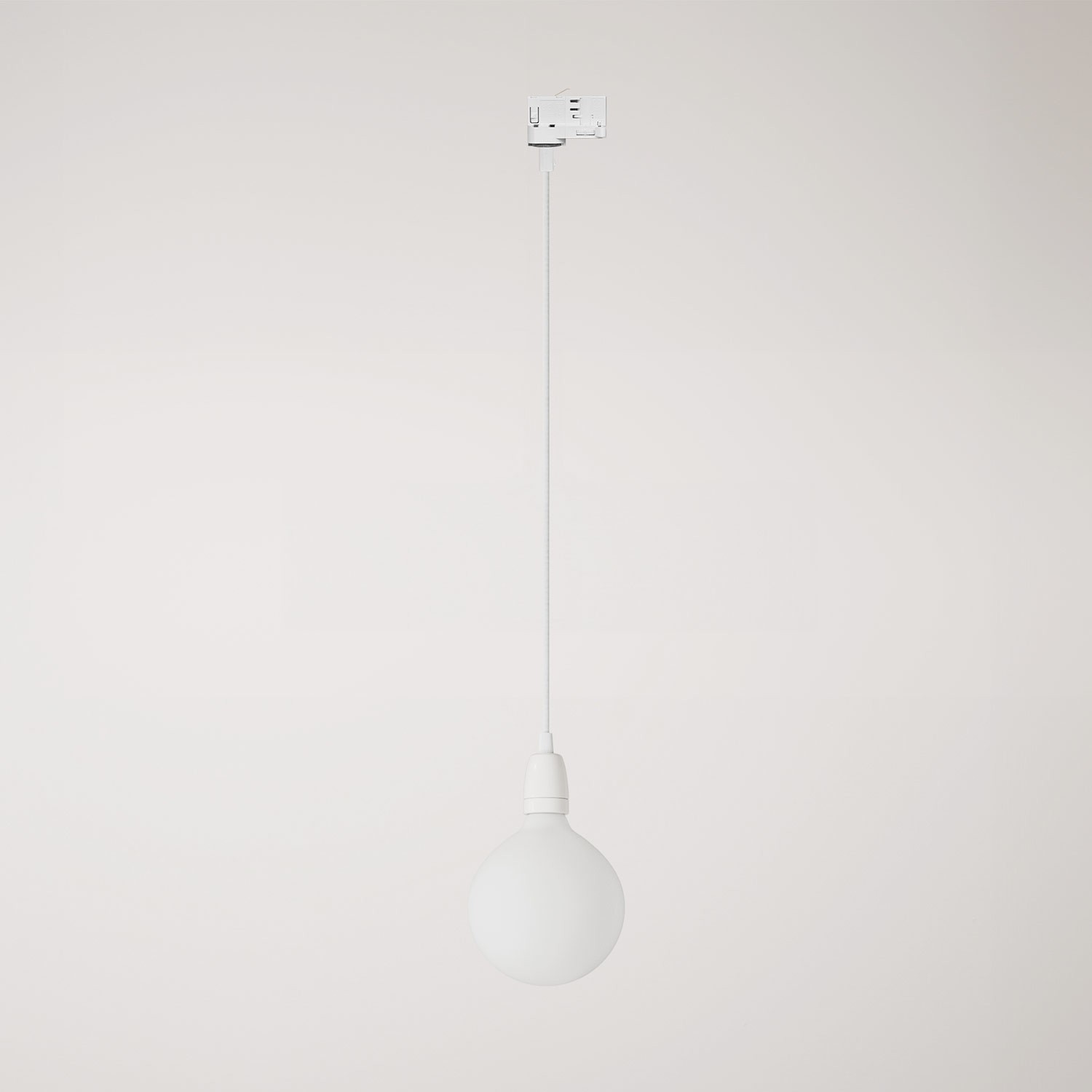 Track pendant lamp with coloured porcelain finish