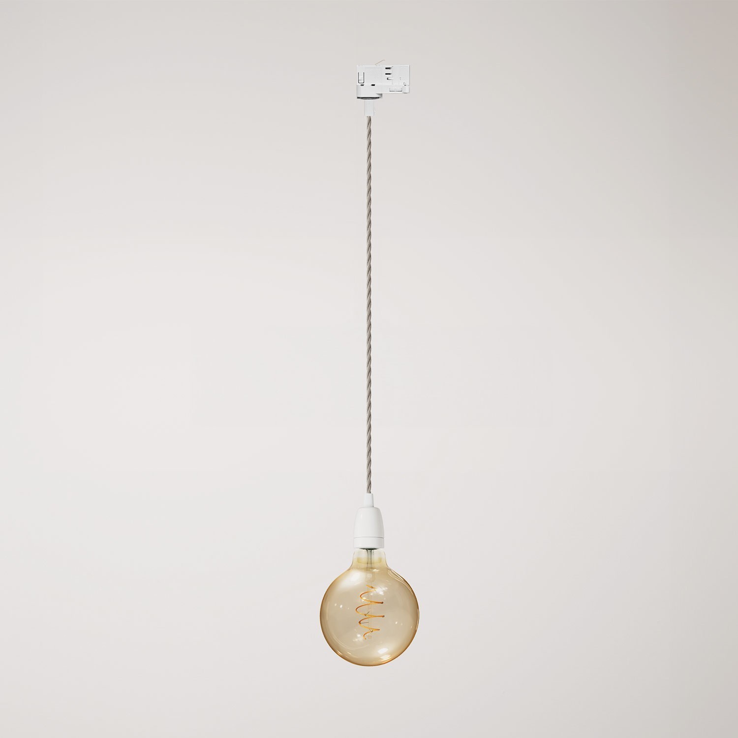 Classic track pendant lamp with porcelain finish