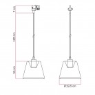 Suspension lamp with transparent cone Ghost bulb for tracks