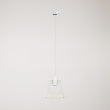 Suspension lamp with transparent cone Ghost bulb for tracks