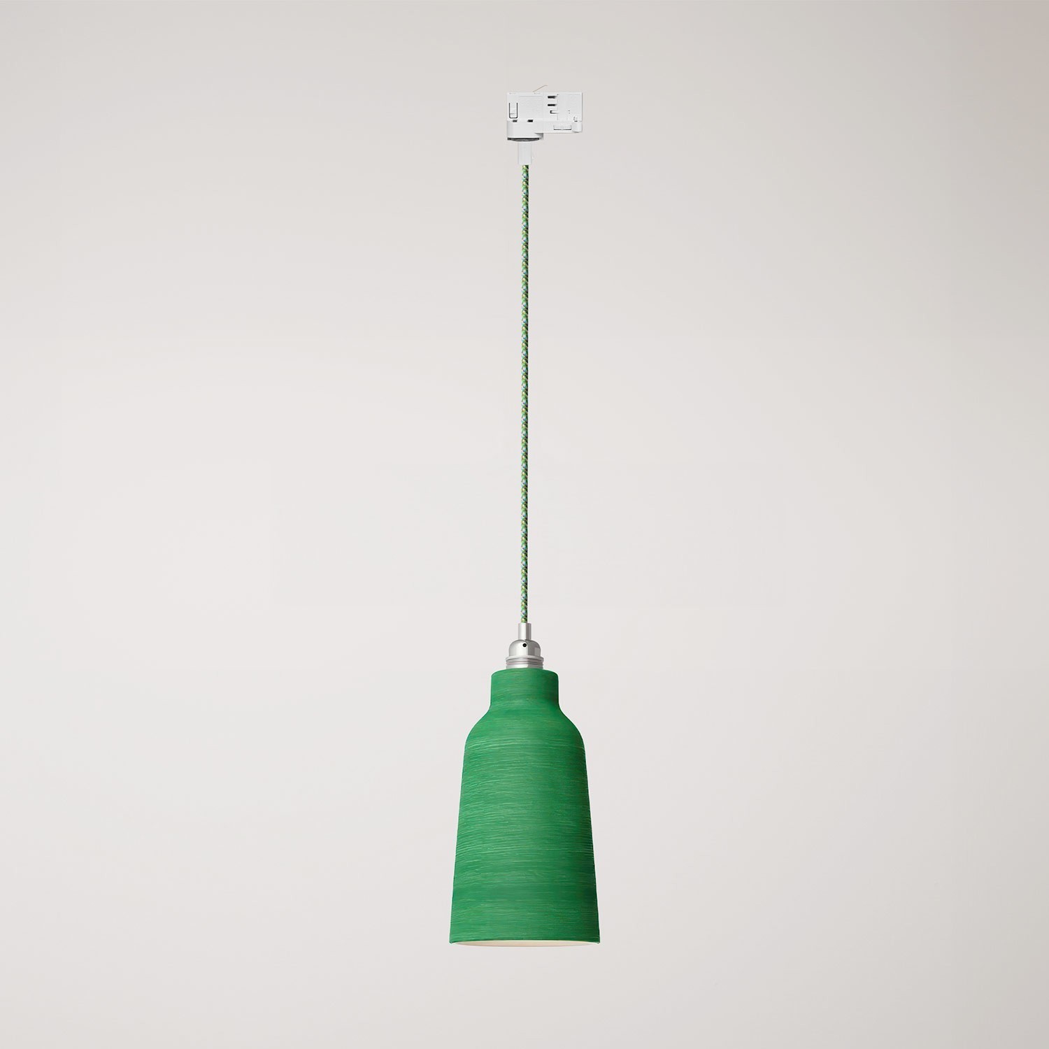 Pendant lamp with Bottiglia shade and track adapter