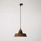 Ceramic pendant lamp for tracks with Industriale lampshade