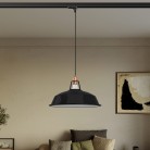 Ceramic pendant lamp for tracks with Harbour lampshade