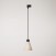 Track pendant lamp with conical wooden shade