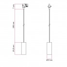 Suspension lamp with Tub-E14 shade for tracks