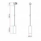 Suspension lamp with Tub-E14 shade for tracks