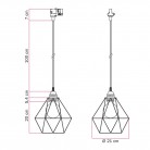 Diamond cage pendant lamp for tracks