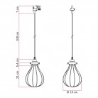 Suspension with Drop cage lampshade for tracks