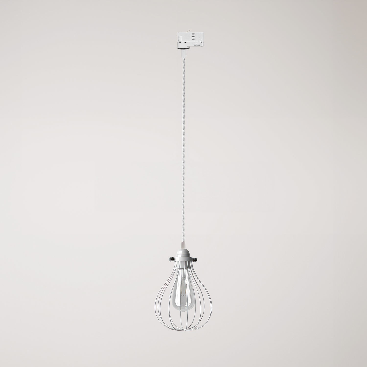 Suspension with Drop cage lampshade for tracks