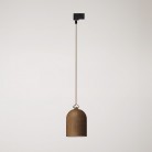 Track pendant with ceramic mini Campana lampshade