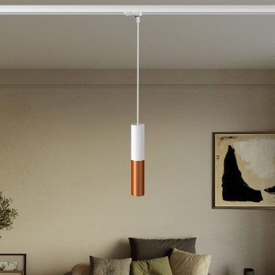 Track pendant lamp with Tub-E14 double shade