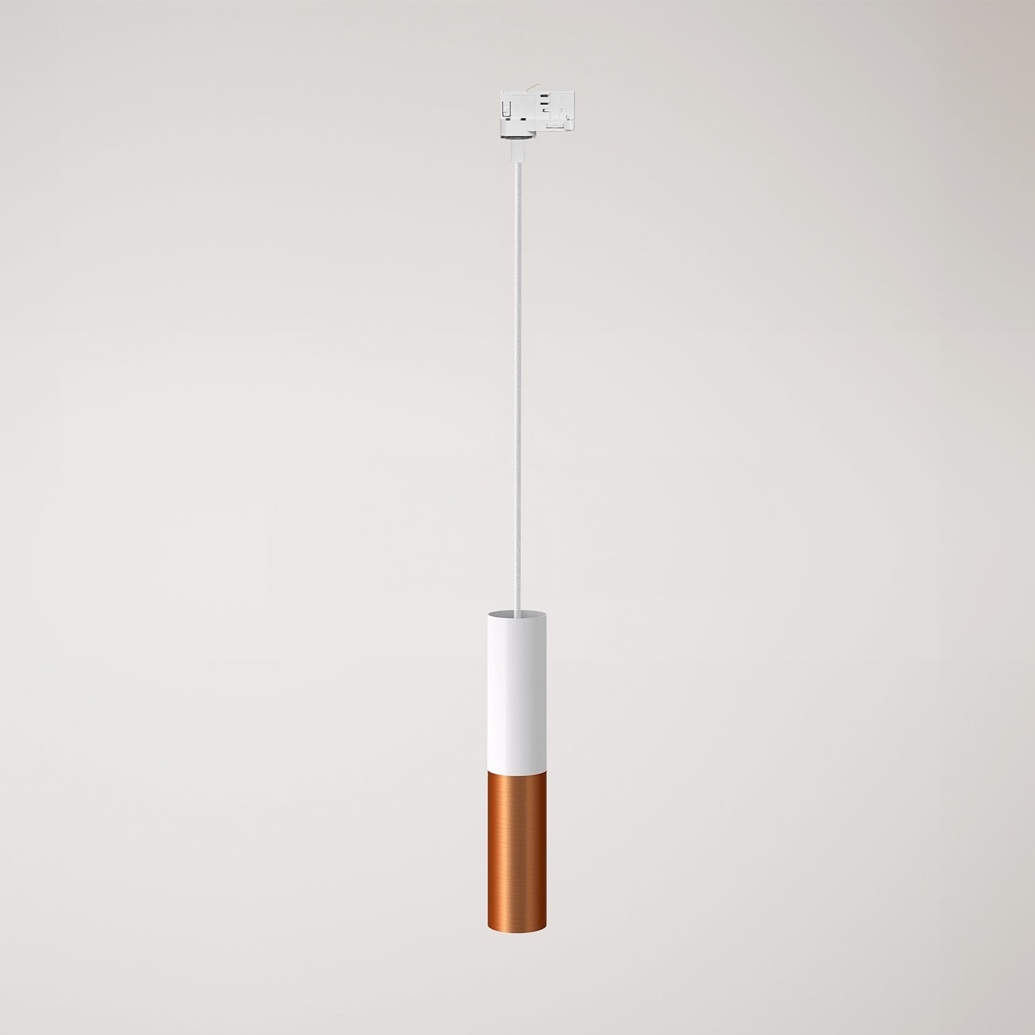 Track pendant lamp with Tub-E14 double shade