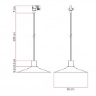 Swing Pastel pendant lamp with shade for track systems