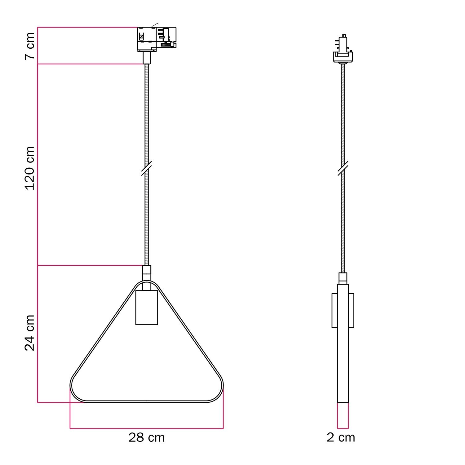 Duedì Apex track pendant lamp with shade