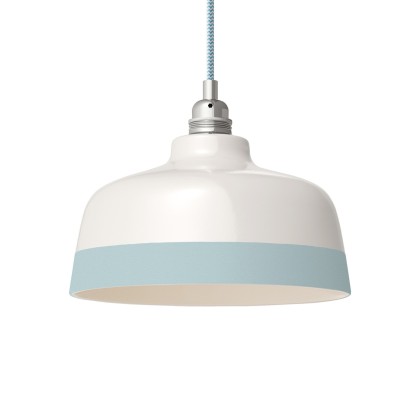 Two-tone ceramic Coppa lampshade, Materia collection - Made in Italy - Glossy white - Light Blue