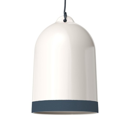 Campana XL two-tone ceramic lampshade, Materia collection - Made in Italy - Glossy white - Petrol