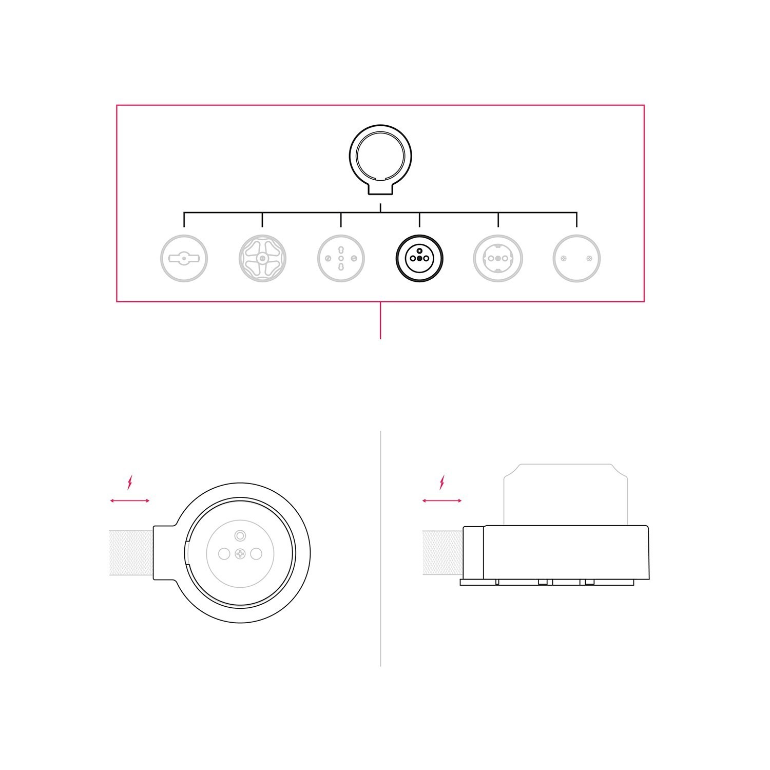 French type wall mounted kit and porcelain base for Creative-Tubes