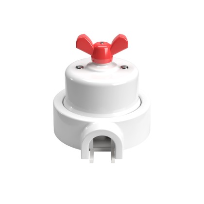 Switch/Diverter kit with butterfly nut and base for Creative-Tubes in white porcelain - Red