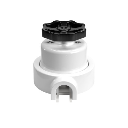 Switch/Diverter kit with knob and base for Creative-Tubes in white porcelain - Black