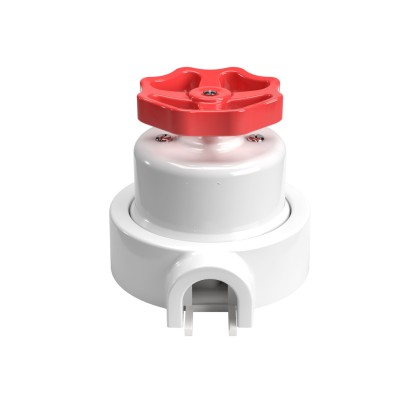 Switch/Diverter kit with knob and base for Creative-Tubes in white porcelain - Red