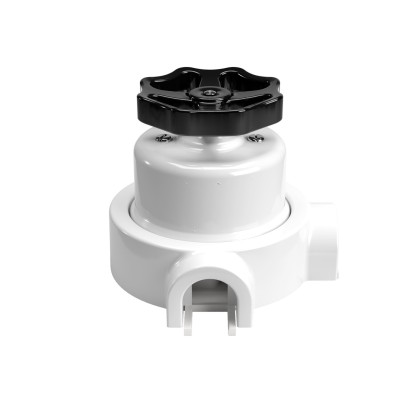 Switch/Diverter kit with knob and base for Creative-Tubes in white porcelain