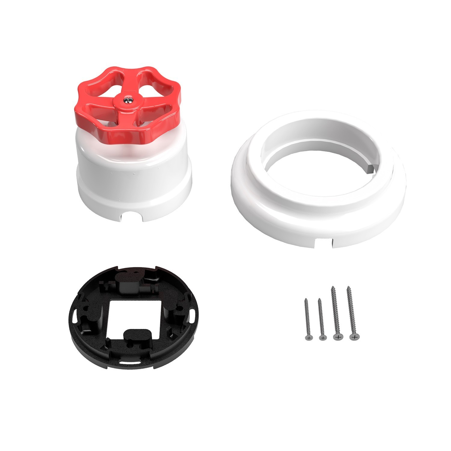 Switch/Diverter kit with knob and base in white porcelain