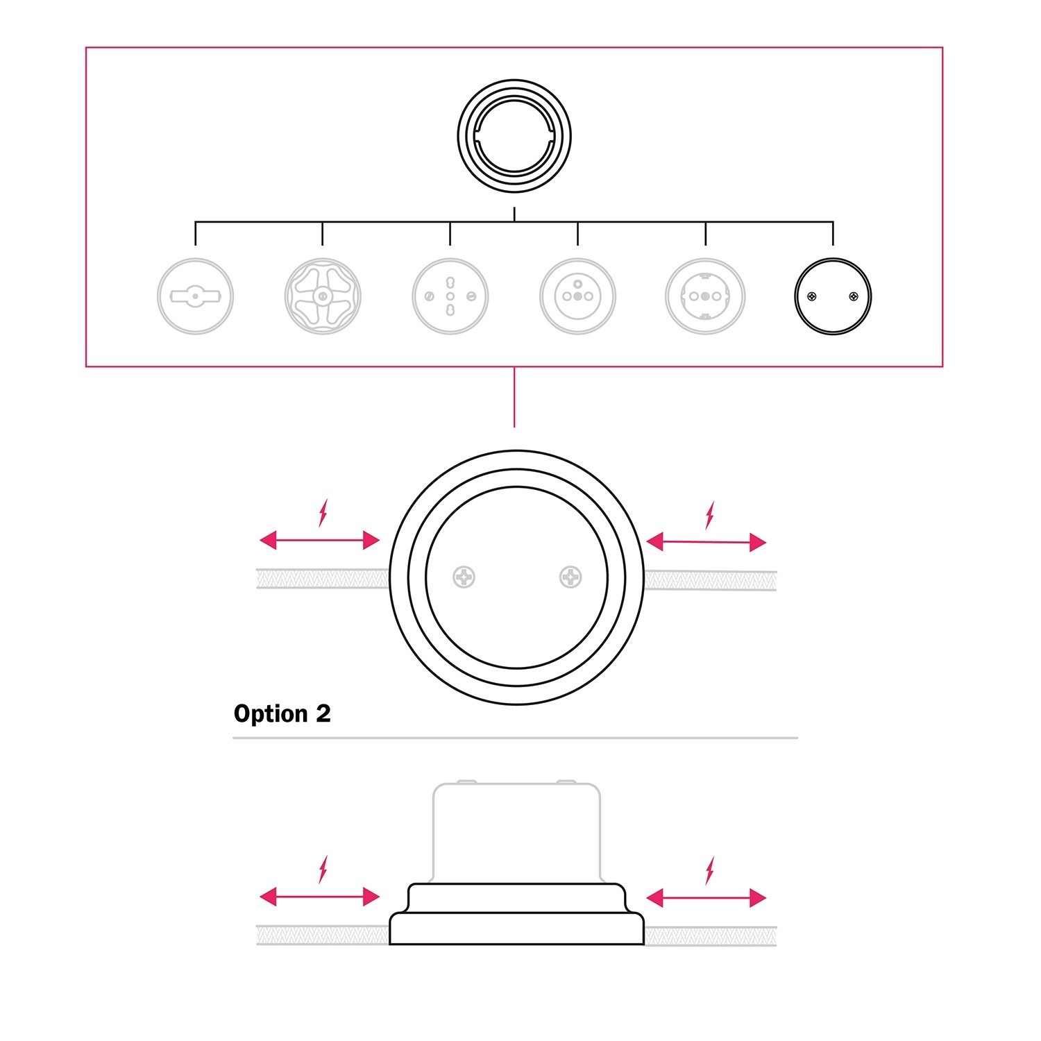 Porcelain junction box and base kit