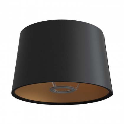 Athena lampshade with socket E27 for table lamp - Made in Italy - Black cinette - gold