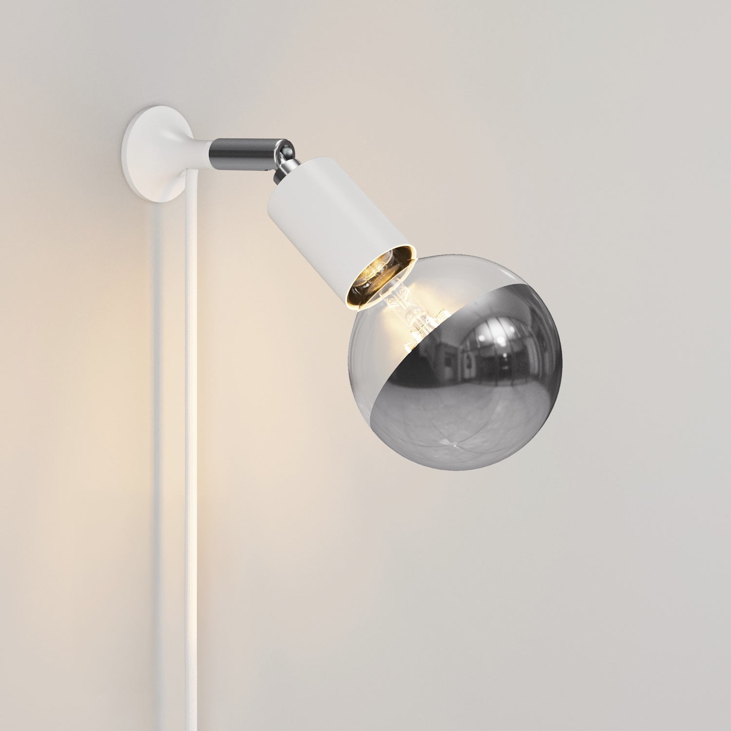 MAG-Y wall lamp with joint and half-sphere bulb